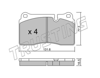 7110 TRUSTING Комплект тормозных колодок, дисковый тормоз
