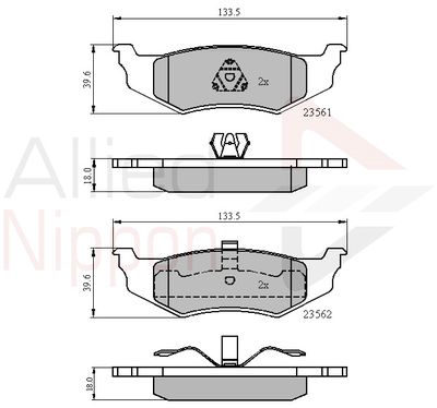 ADB01100 COMLINE Комплект тормозных колодок, дисковый тормоз