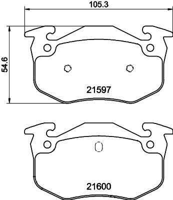 8DB355019221 HELLA Комплект тормозных колодок, дисковый тормоз