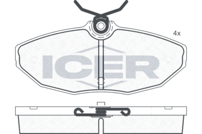 181546 ICER Комплект тормозных колодок, дисковый тормоз