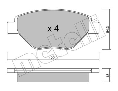 2205430 METELLI Комплект тормозных колодок, дисковый тормоз