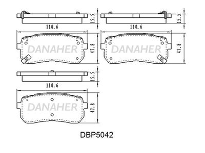 DBP5042 DANAHER Комплект тормозных колодок, дисковый тормоз