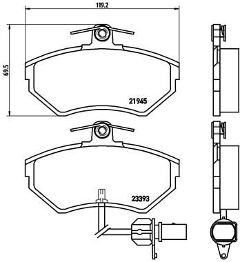P85044 BREMBO Комплект тормозных колодок, дисковый тормоз