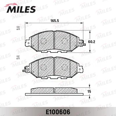 E100606 MILES Комплект тормозных колодок, дисковый тормоз