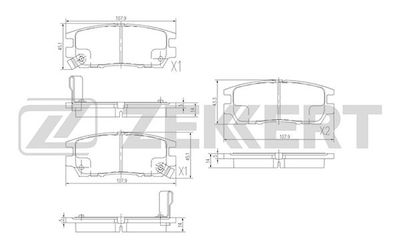 BS2219 ZEKKERT Комплект тормозных колодок, дисковый тормоз