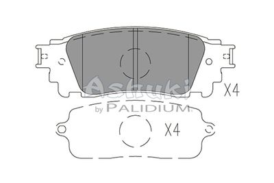 L11402 ASHUKI by Palidium Комплект тормозных колодок, дисковый тормоз