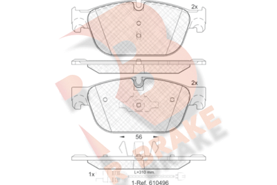 RB1969 R BRAKE Комплект тормозных колодок, дисковый тормоз