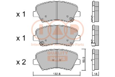 70407130P IAP QUALITY PARTS Комплект тормозных колодок, дисковый тормоз