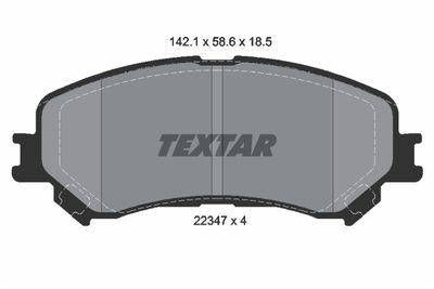 2234701 TEXTAR Комплект тормозных колодок, дисковый тормоз