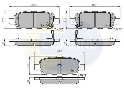 CBP3912 COMLINE Комплект тормозных колодок, дисковый тормоз