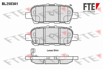 BL2583A1 FTE Комплект тормозных колодок, дисковый тормоз