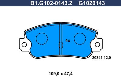 B1G10201432 GALFER Комплект тормозных колодок, дисковый тормоз