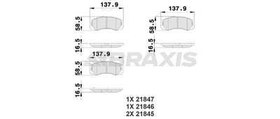 AB0212 BRAXIS Комплект тормозных колодок, дисковый тормоз