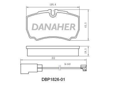 DBP182601 DANAHER Комплект тормозных колодок, дисковый тормоз