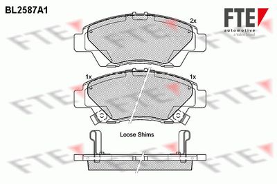 BL2587A1 FTE Комплект тормозных колодок, дисковый тормоз