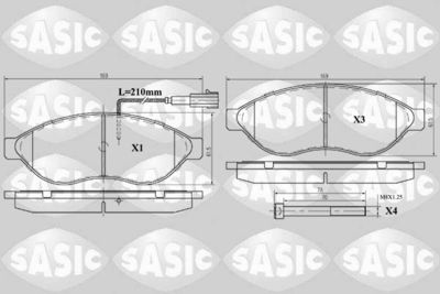 6210021 SASIC Комплект тормозных колодок, дисковый тормоз