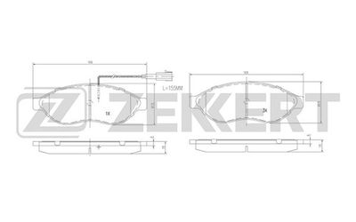 BS1469 ZEKKERT Комплект тормозных колодок, дисковый тормоз