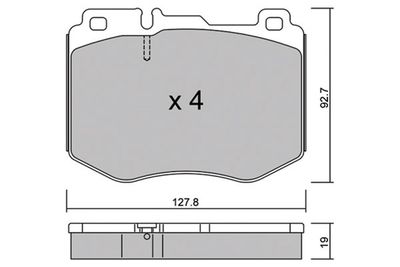 BPMB1023 AISIN Комплект тормозных колодок, дисковый тормоз