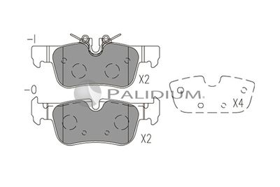 P11524 ASHUKI by Palidium Комплект тормозных колодок, дисковый тормоз
