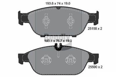 BPD2227 BENDIX Braking Комплект тормозных колодок, дисковый тормоз
