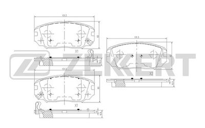 BS1780 ZEKKERT Комплект тормозных колодок, дисковый тормоз