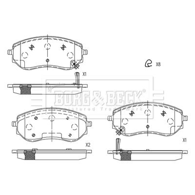 BBP2813 BORG & BECK Комплект тормозных колодок, дисковый тормоз