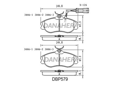 DBP579 DANAHER Комплект тормозных колодок, дисковый тормоз
