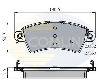 CBP01549 COMLINE Комплект тормозных колодок, дисковый тормоз