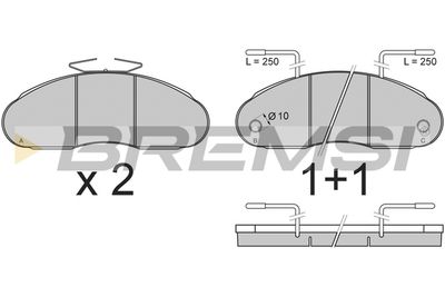 BP7307 BREMSI Комплект тормозных колодок, дисковый тормоз