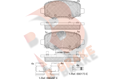 RB2176203 R BRAKE Комплект тормозных колодок, дисковый тормоз