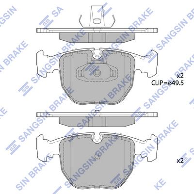 SP2166 Hi-Q Комплект тормозных колодок, дисковый тормоз