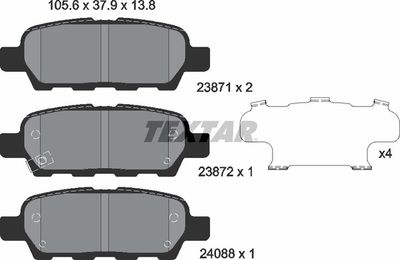 2387101 TEXTAR Комплект тормозных колодок, дисковый тормоз