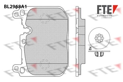 BL2968A1 FTE Комплект тормозных колодок, дисковый тормоз
