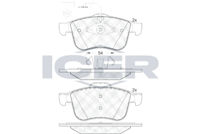 182007 ICER Комплект тормозных колодок, дисковый тормоз