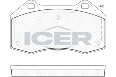 181679 ICER Комплект тормозных колодок, дисковый тормоз