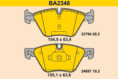BA2348 BARUM Комплект тормозных колодок, дисковый тормоз