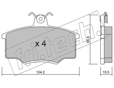 0261 fri.tech. Комплект тормозных колодок, дисковый тормоз