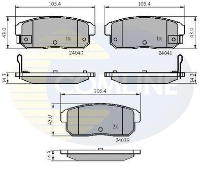 CBP31283 COMLINE Комплект тормозных колодок, дисковый тормоз