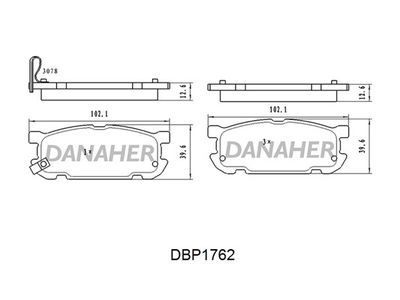 DBP1762 DANAHER Комплект тормозных колодок, дисковый тормоз