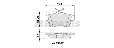 AA0106 BRAXIS Комплект тормозных колодок, дисковый тормоз