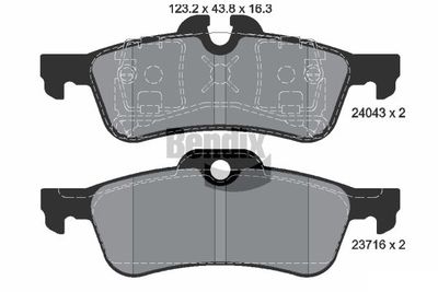 BPD1229 BENDIX Braking Комплект тормозных колодок, дисковый тормоз