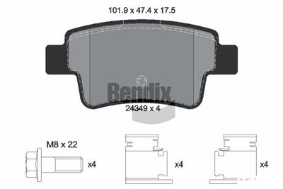 BPD2135 BENDIX Braking Комплект тормозных колодок, дисковый тормоз