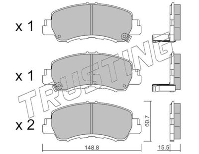12390 TRUSTING Комплект тормозных колодок, дисковый тормоз