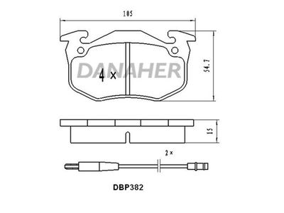 DBP382 DANAHER Комплект тормозных колодок, дисковый тормоз