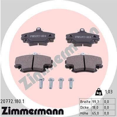 207721801 ZIMMERMANN Комплект тормозных колодок, дисковый тормоз