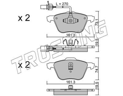 5670 TRUSTING Комплект тормозных колодок, дисковый тормоз