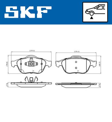 VKBP80263 SKF Комплект тормозных колодок, дисковый тормоз