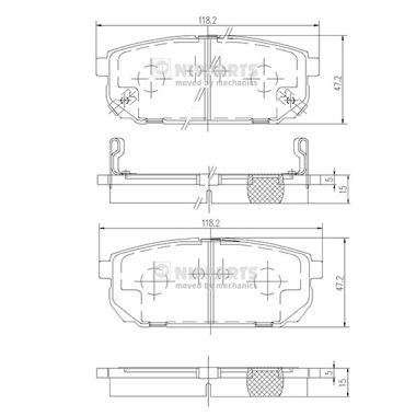 J3610305 NIPPARTS Комплект тормозных колодок, дисковый тормоз