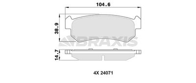 AA0354 BRAXIS Комплект тормозных колодок, дисковый тормоз