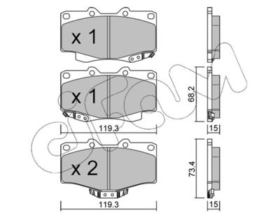 8221290 CIFAM Комплект тормозных колодок, дисковый тормоз